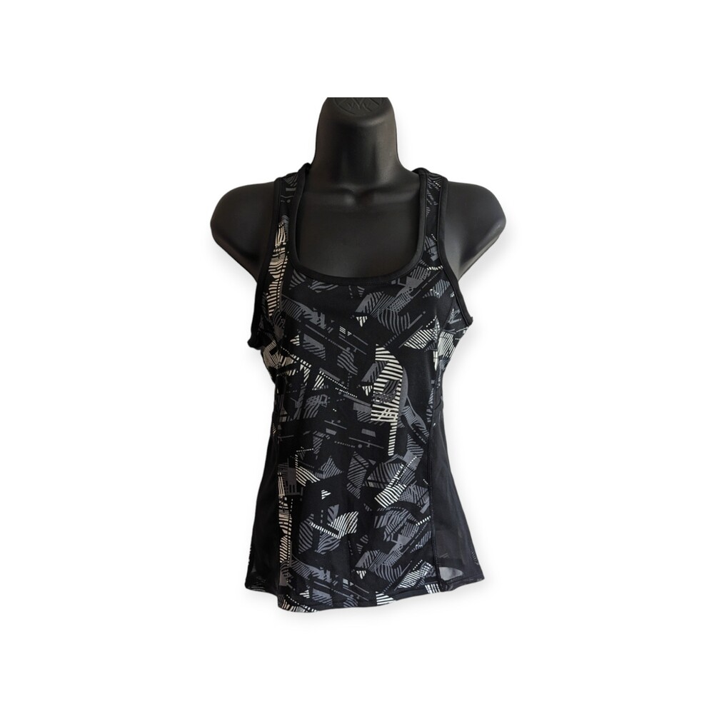 Yitong Womens Black/White Athletic Racerback Tank Top Size S/M